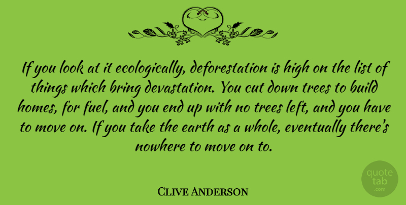 Clive Anderson Quote About Moving, Home, Cutting: If You Look At It...
