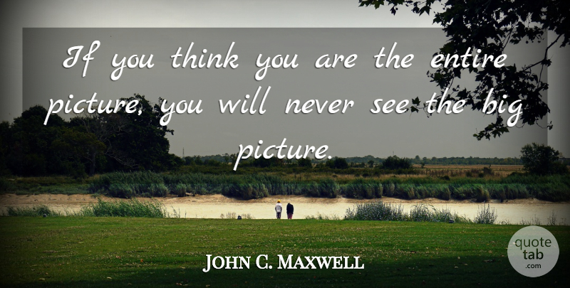 John C. Maxwell Quote About Thinking, Bigs, Big Picture: If You Think You Are...