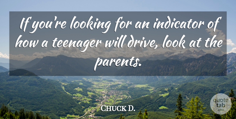 Chuck D. Quote About Indicator, Looking, Teenager: If Youre Looking For An...
