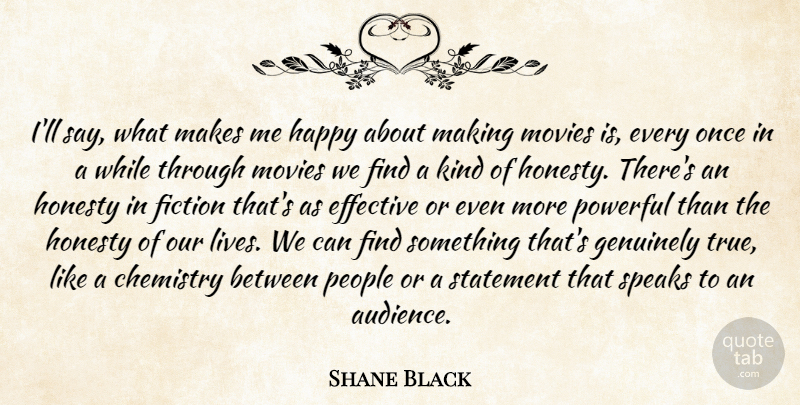 Shane Black Quote About Honesty, Powerful, People: Ill Say What Makes Me...
