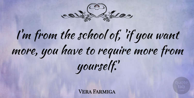 Vera Farmiga Quote About School: Im From The School Of...