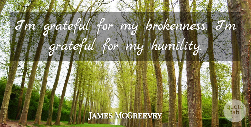 James McGreevey Quote About Grateful, Humility, Brokenness: Im Grateful For My Brokenness...
