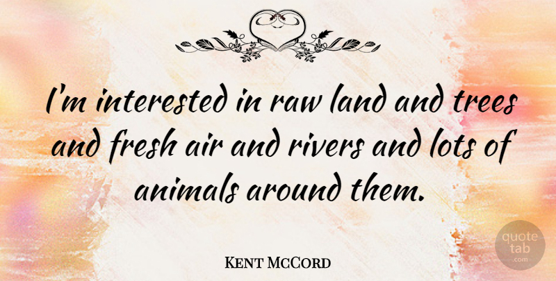 Kent McCord Quote About Animal, Air, Land: Im Interested In Raw Land...