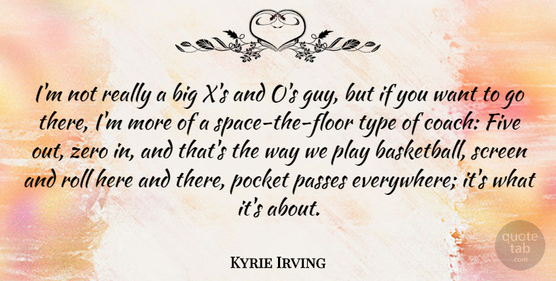 Kyrie Irving Quote About Passes, Pocket, Roll, Screen, Type: Im Not Really A Big...