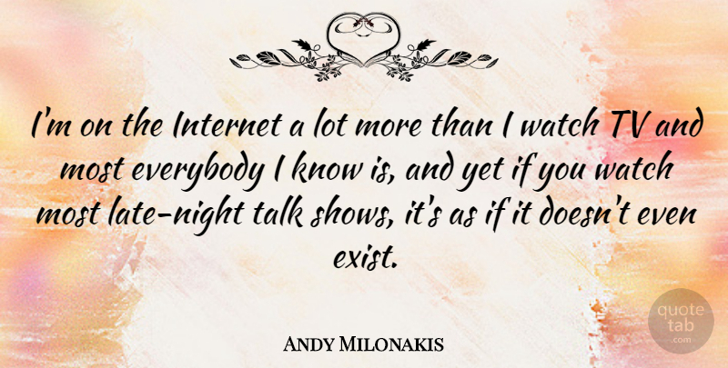 Andy Milonakis Quote About Night, Tvs, Watches: Im On The Internet A...