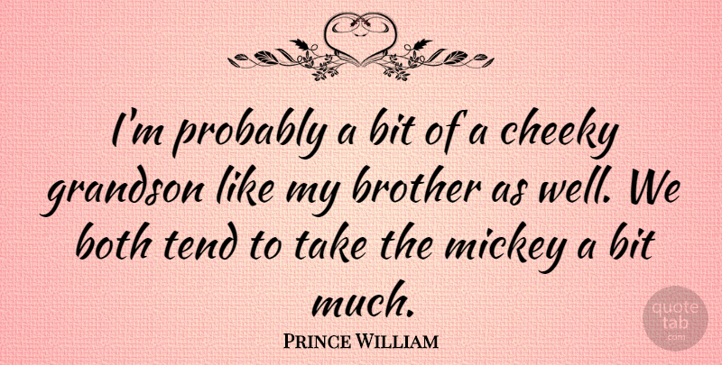 Prince William Quote About Both, Cheeky, Mickey, Tend: Im Probably A Bit Of...