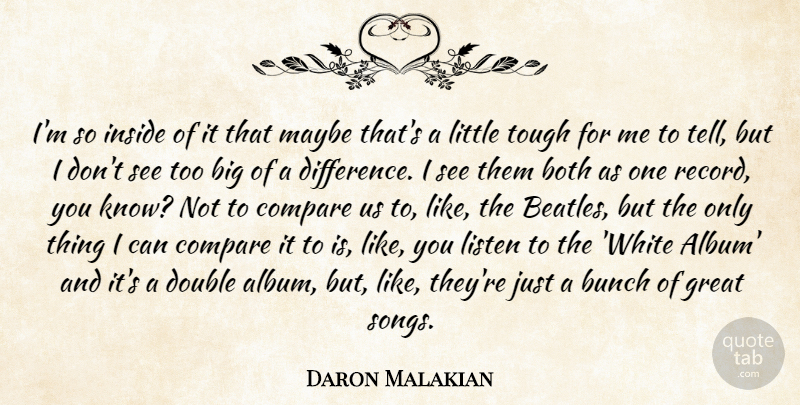 Daron Malakian Quote About Both, Bunch, Compare, Double, Great: Im So Inside Of It...