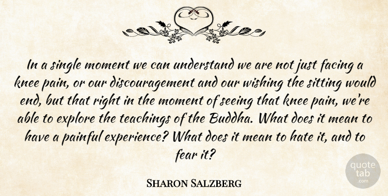 Sharon Salzberg Quote About Pain, Hate, Teaching: In A Single Moment We...