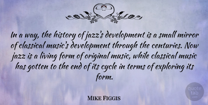 Mike Figgis Quote About Mirrors, Development, Way: In A Way The History...