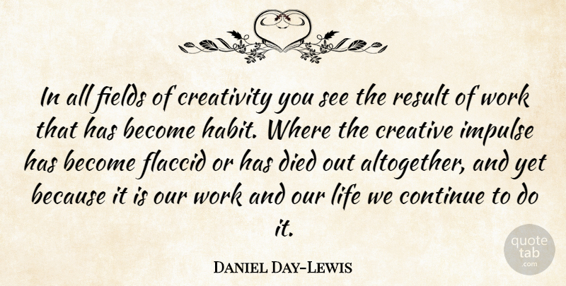 Daniel Day-Lewis Quote About Creativity, Creative, Fields: In All Fields Of Creativity...