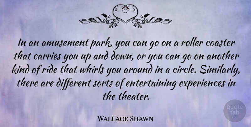 Wallace Shawn Quote About Circles, Different, Goes On: In An Amusement Park You...