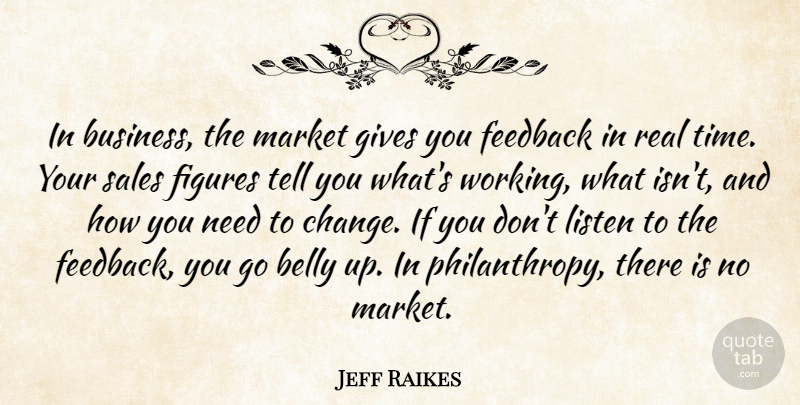 Jeff Raikes Quote About Real, Giving, Needs: In Business The Market Gives...