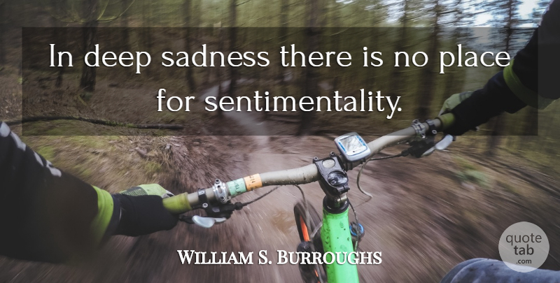 William S. Burroughs Quote About Grief, Sadness, Sentimentality: In Deep Sadness There Is...