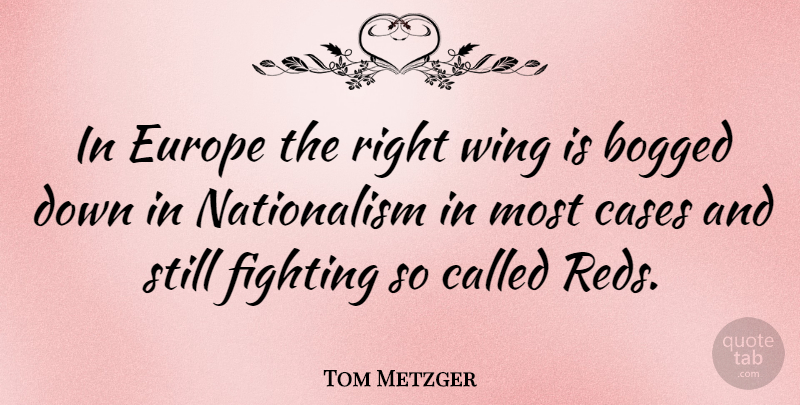 Tom Metzger Quote About Fighting, Wings, Europe: In Europe The Right Wing...