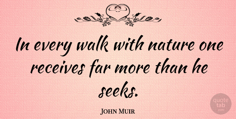 John Muir Quote About Nature, Adventure, Garden: In Every Walk With Nature...