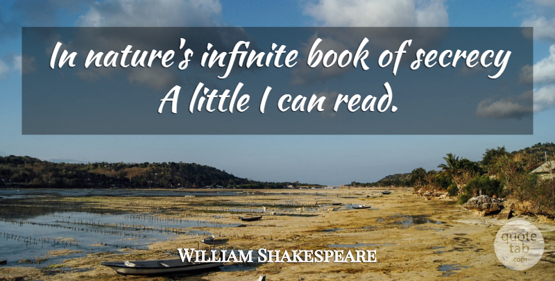William Shakespeare Quote About Nature, Book, Littles: In Natures Infinite Book Of...