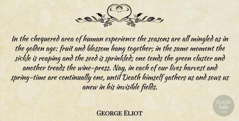 George Eliot Quote About Life, Spring, Wine: In The Chequered Area Of...