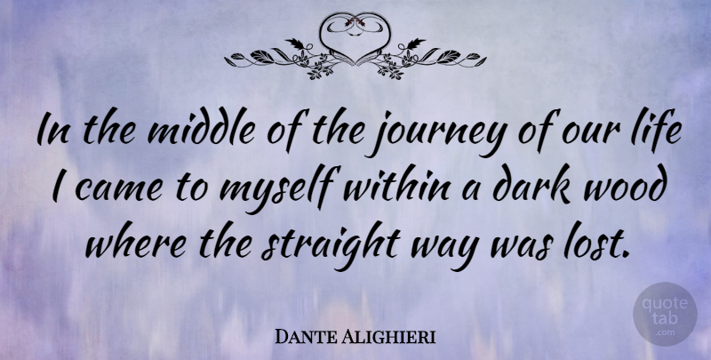 Dante Alighieri Quote About Life, Dark, Journey: In The Middle Of The...
