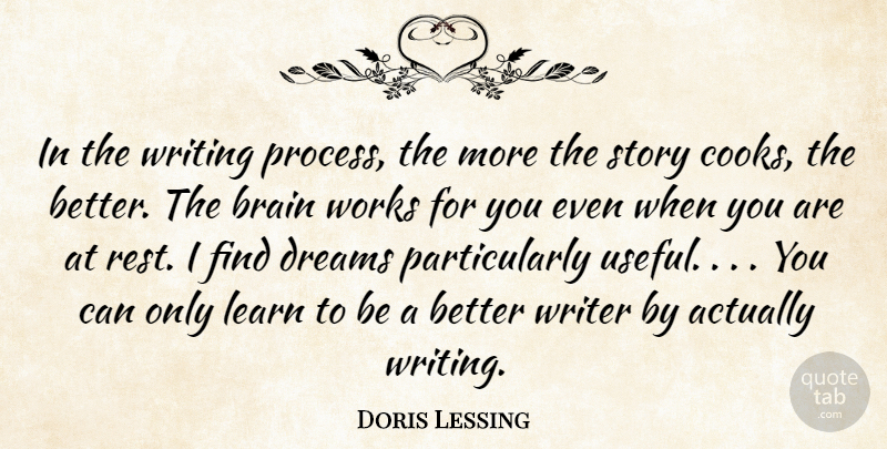 Doris Lessing Quote About Dream, Writing, Sleep: In The Writing Process The...