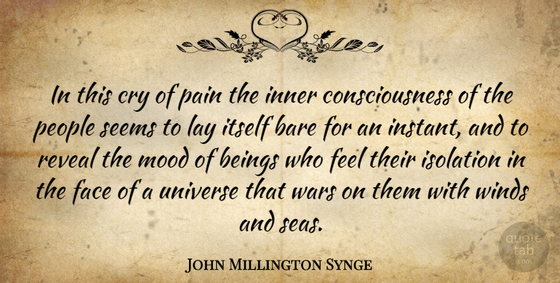 John Millington Synge Quote About Pain, War, Wind: In This Cry Of Pain...