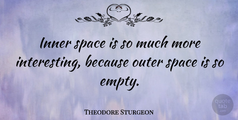 Theodore Sturgeon Quote About Space, Interesting, Empty: Inner Space Is So Much...