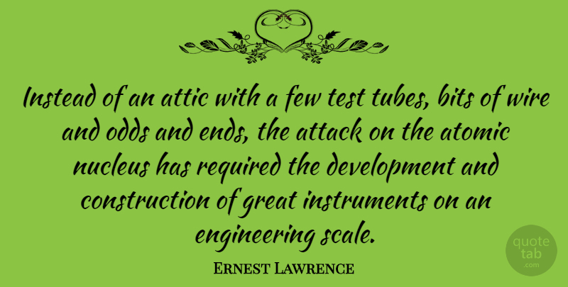 Ernest Lawrence Quote About Atomic, Attack, Attic, Bits, Few: Instead Of An Attic With...