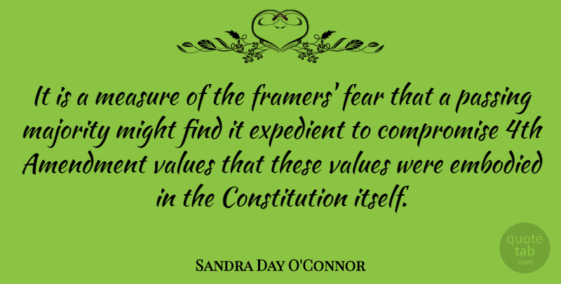 Sandra Day O'Connor Quote About Politics, Might, Majority: It Is A Measure Of...