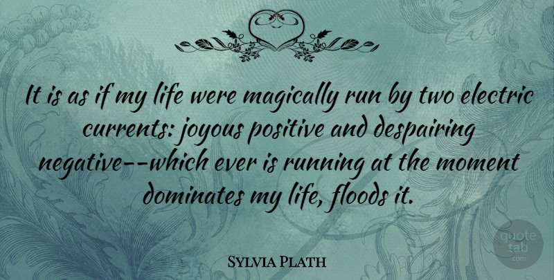 Sylvia Plath Quote About Depression, Running, Two: It Is As If My...
