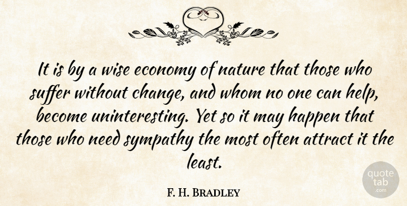 F. H. Bradley Quote About Wise, Suffering, Needs: It Is By A Wise...