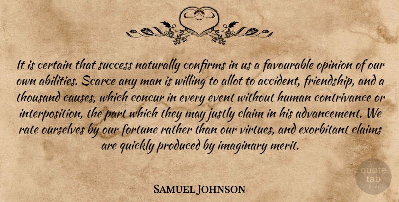 Samuel Johnson Quote About Men, May, Causes: It Is Certain That Success...