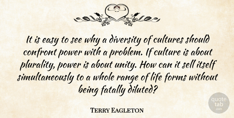 Terry Eagleton Quote About Diversity, Unity, Culture: It Is Easy To See...