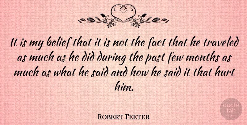 Robert Teeter Quote About Hurt, Past, America: It Is My Belief That...