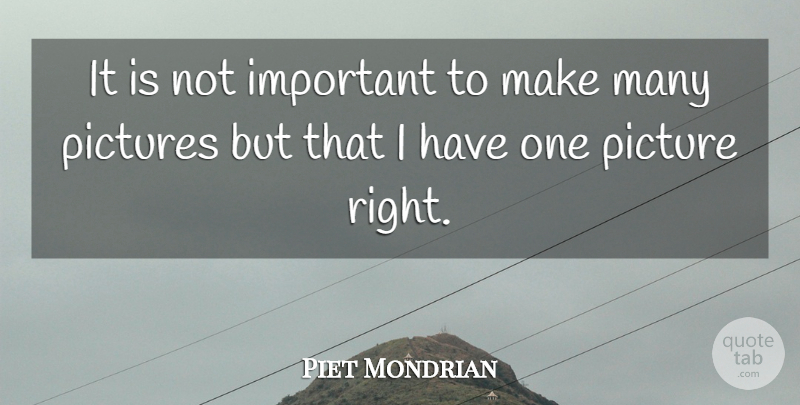 Piet Mondrian Quote About undefined: It Is Not Important To...