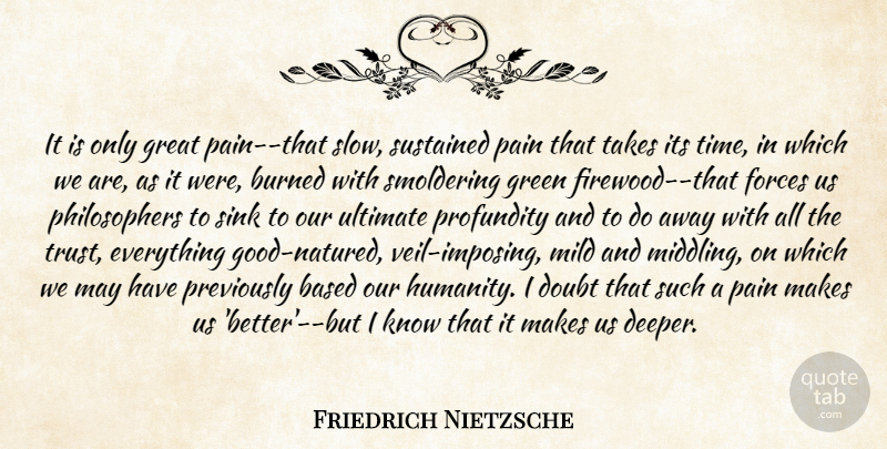 Friedrich Nietzsche Quote About Pain, Humanity, Doubt: It Is Only Great Pain...