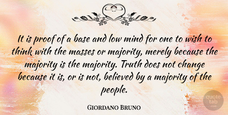 Giordano Bruno Quote About Change, Truth, Freedom: It Is Proof Of A...