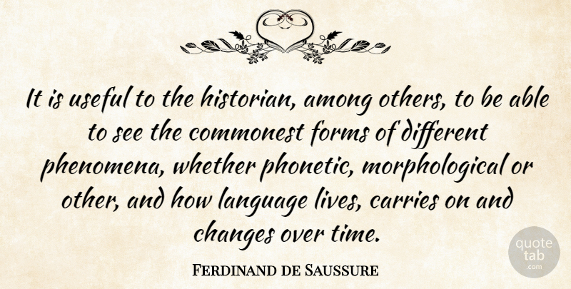 Ferdinand de Saussure Quote About Able, Different, Language: It Is Useful To The...