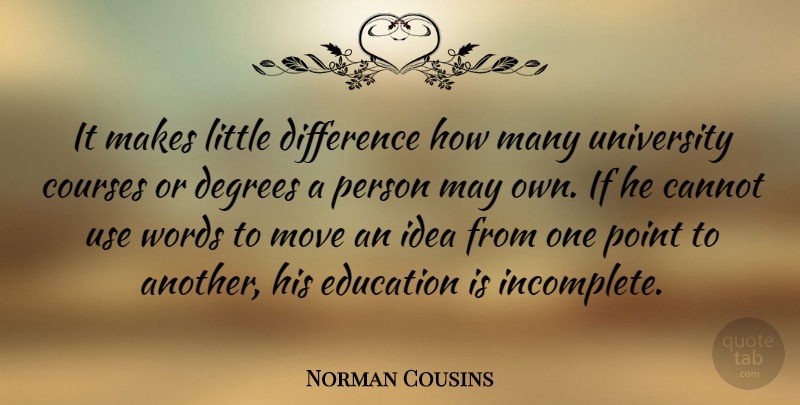 Norman Cousins Quote About Inspirational, Funny, Graduation: It Makes Little Difference How...
