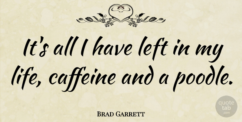 Brad Garrett Quote About Poodles, Caffeine, Left: Its All I Have Left...