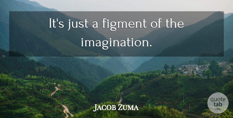 Jacob Zuma Quote About Imagination, Ridiculous, Figments: Its Just A Figment Of...