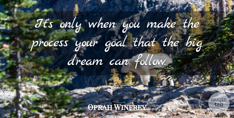 Oprah Winfrey Quote About Dream, Goal, Process: Its Only When You Make...
