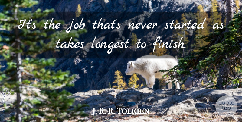 J. R. R. Tolkien Quote About Inspirational, Life, Jobs: Its The Job Thats Never...