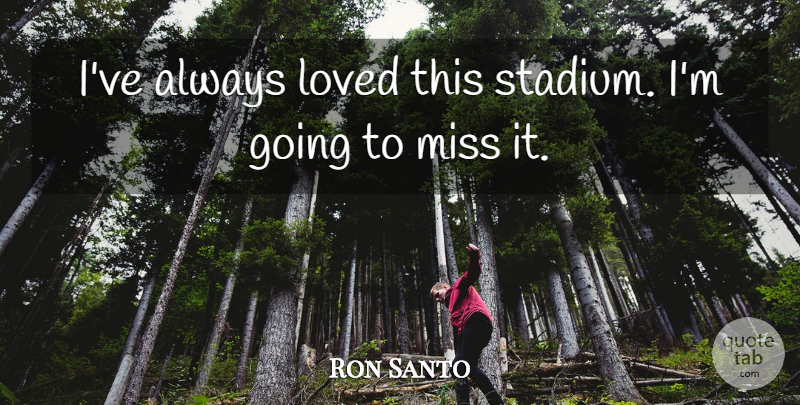 Ron Santo Quote About Loved, Miss: Ive Always Loved This Stadium...