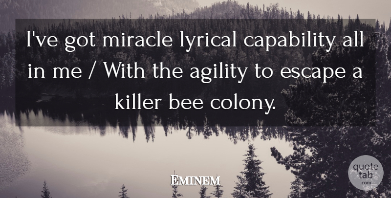 Eminem Quote About Miracle, Agility, Killers: Ive Got Miracle Lyrical Capability...