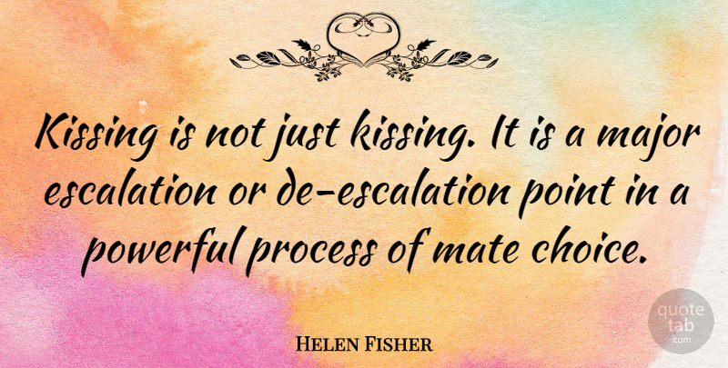 Helen Fisher Quote About Powerful, Kissing, Choices: Kissing Is Not Just Kissing...