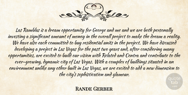 Rande Gerber Quote About Add, Amount, Both, Build, Buildings: Las Ramblas Is A Dream...