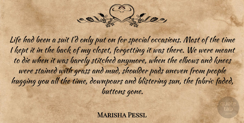 Marisha Pessl Quote About People, Hug, Special: Life Had Been A Suit...
