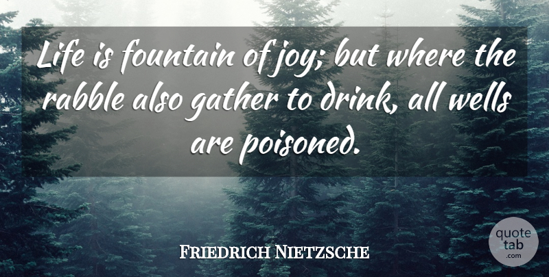 Friedrich Nietzsche Quote About Joy, Life Is, Drink: Life Is Fountain Of Joy...
