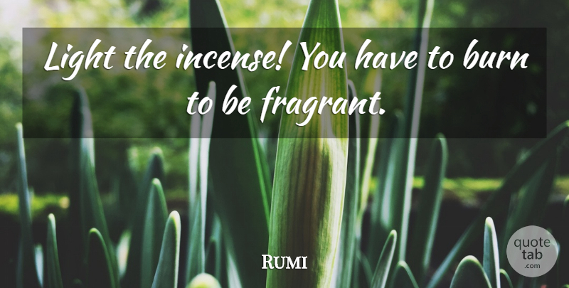 Rumi Quote About Light, Incense: Light The Incense You Have...