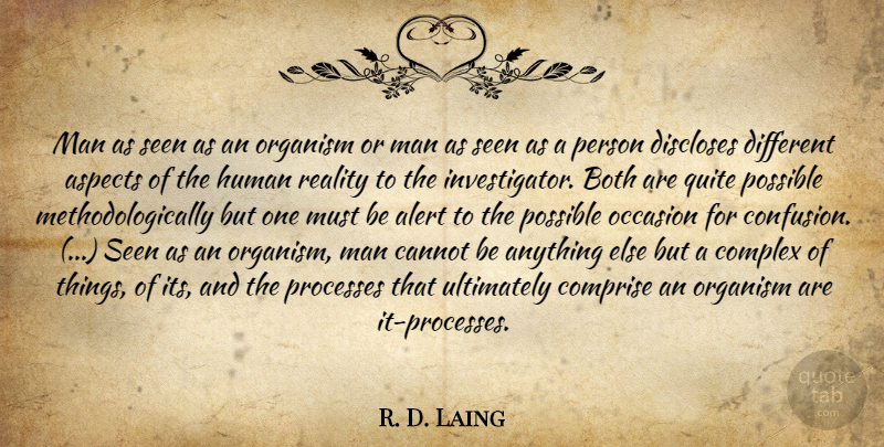 R. D. Laing Quote About Reality, Men, Confusion: Man As Seen As An...