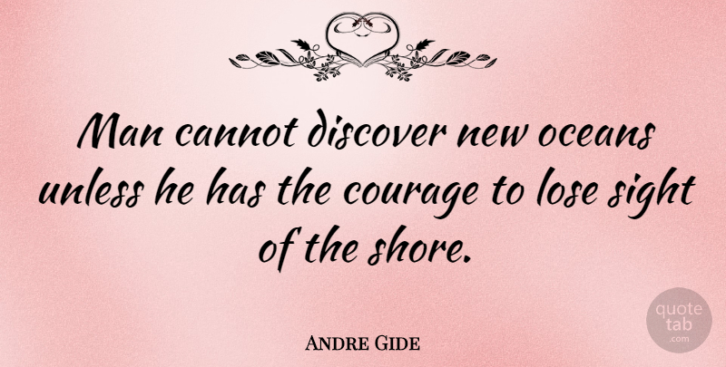 Andre Gide Quote About Inspirational, Motivational, Change: Man Cannot Discover New Oceans...